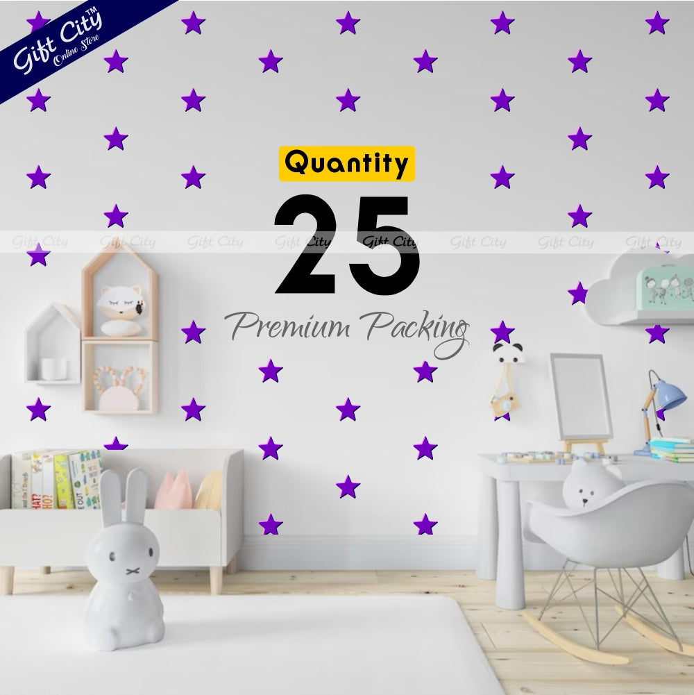 Gift City Presents Purple Star Shaped Dots Wall Stickers  DIY Home Decor for Bedrooms & Living Rooms  Self-Adhesive  Multiple Colors  Perfect for Kids' Rooms & More