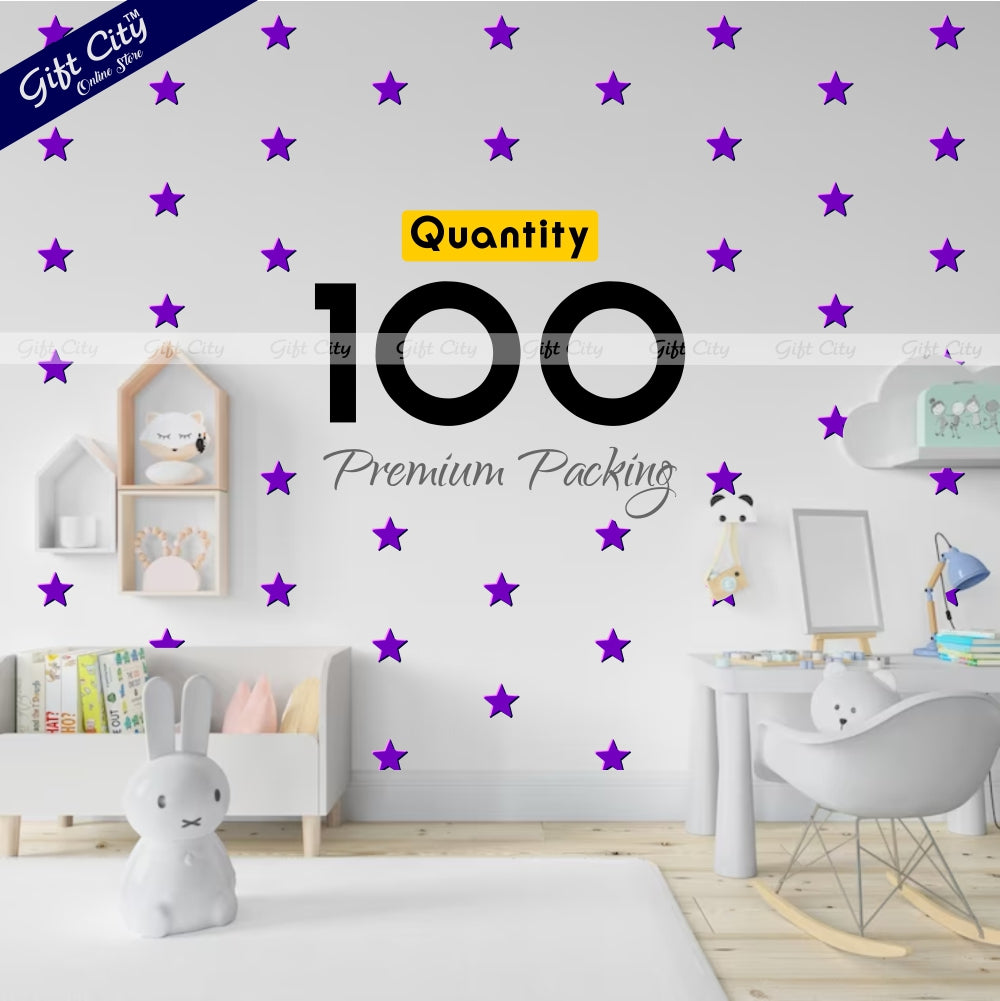 Gift City Presents Purple Star Shaped Dots Wall Stickers  DIY Home Decor for Bedrooms & Living Rooms  Self-Adhesive  Multiple Colors  Perfect for Kids' Rooms & More