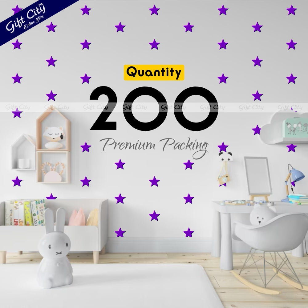 Gift City Presents Purple Star Shaped Dots Wall Stickers  DIY Home Decor for Bedrooms & Living Rooms  Self-Adhesive  Multiple Colors  Perfect for Kids' Rooms & More