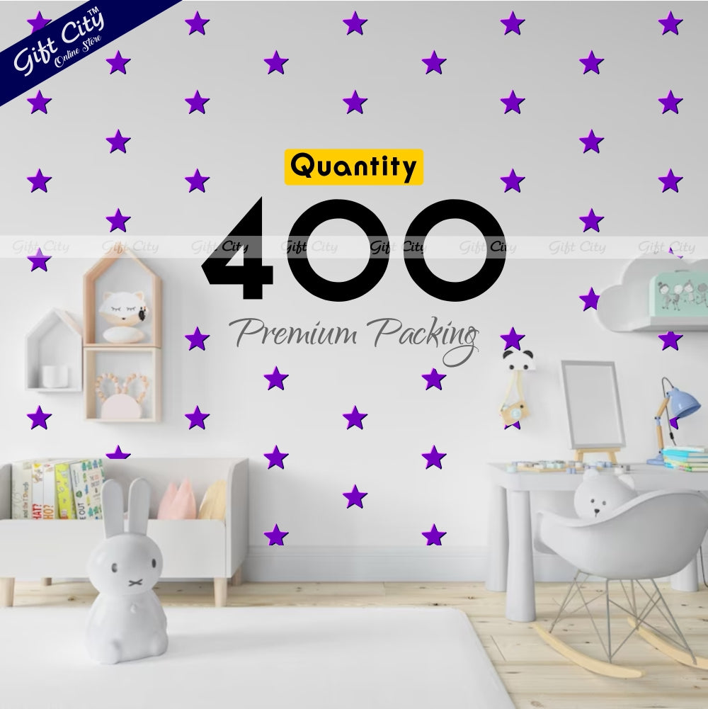 Gift City Presents Purple Star Shaped Dots Wall Stickers  DIY Home Decor for Bedrooms & Living Rooms  Self-Adhesive  Multiple Colors  Perfect for Kids' Rooms & More