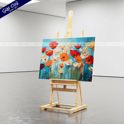 Gift City Presents Stunning UV Printed Oil Painting Canvas with Vibrant Floral Design, Modern Wall Art, Textured Print, Perfect for Living Room, Office, or Bedroom Decor Wall Hanging - Gift City Online Store