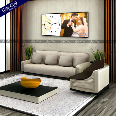 Gift City Presents Transform Your Space with Our Customizable Digital Printed Wooden Frame Wall Clock - Personalize with Your Photo & Text - Ideal Gift for Loved Ones - Gift City Online Store