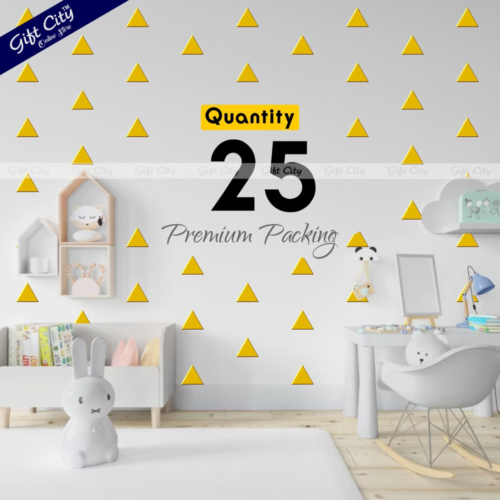 Gift City Presents Triangle Dot Wall Stickers in Golden Self-Adhesive Decor for Kids' Rooms & More  Multiple Colors