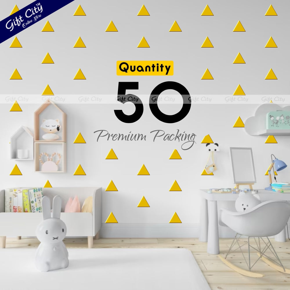 Gift City Presents Triangle Dot Wall Stickers in Golden Self-Adhesive Decor for Kids' Rooms & More  Multiple Colors