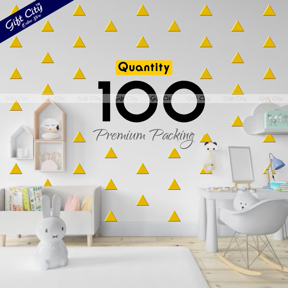 Gift City Presents Triangle Dot Wall Stickers in Golden Self-Adhesive Decor for Kids' Rooms & More  Multiple Colors