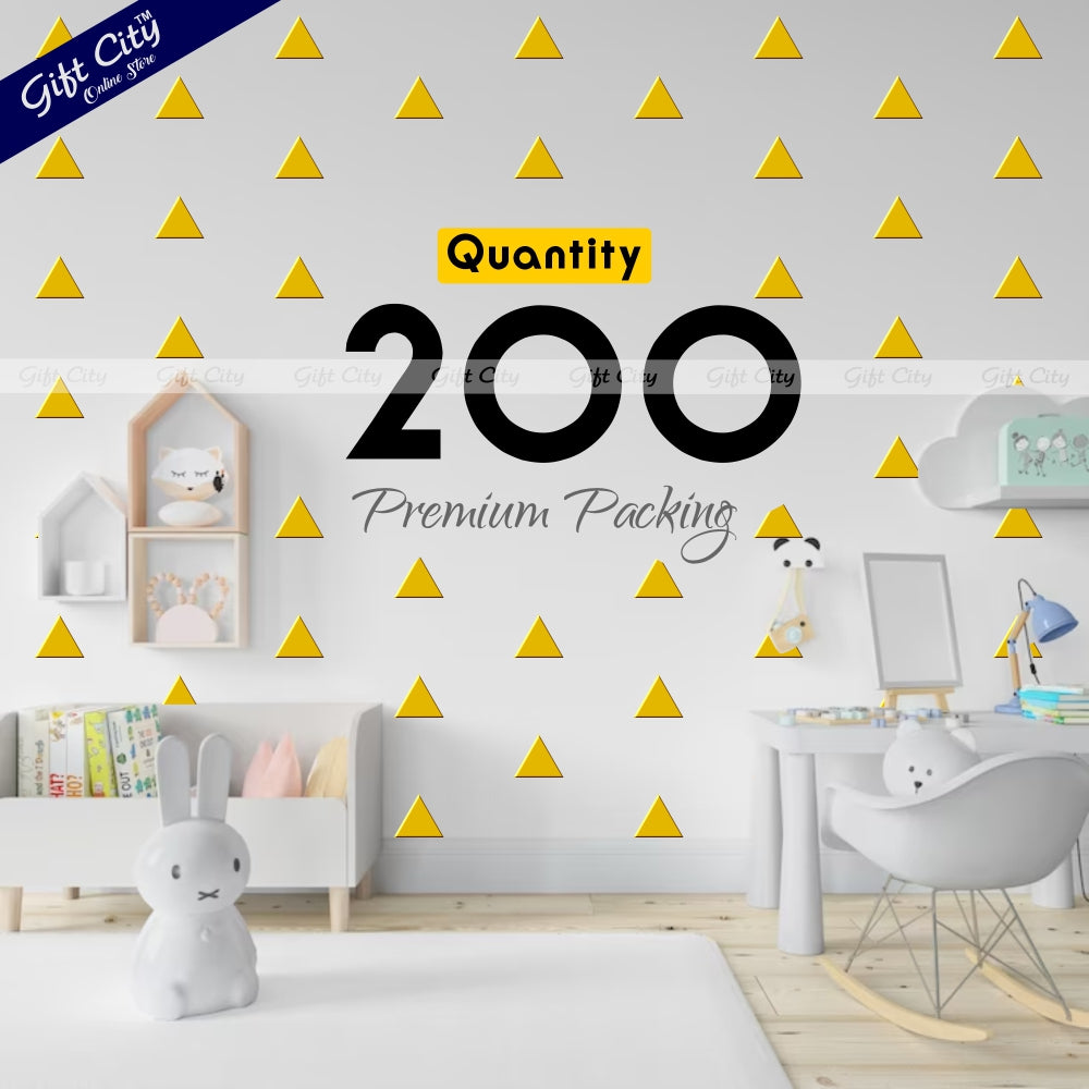 Gift City Presents Triangle Dot Wall Stickers in Golden Self-Adhesive Decor for Kids' Rooms & More  Multiple Colors