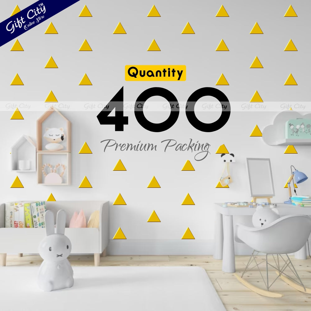 Gift City Presents Triangle Dot Wall Stickers in Golden Self-Adhesive Decor for Kids' Rooms & More  Multiple Colors