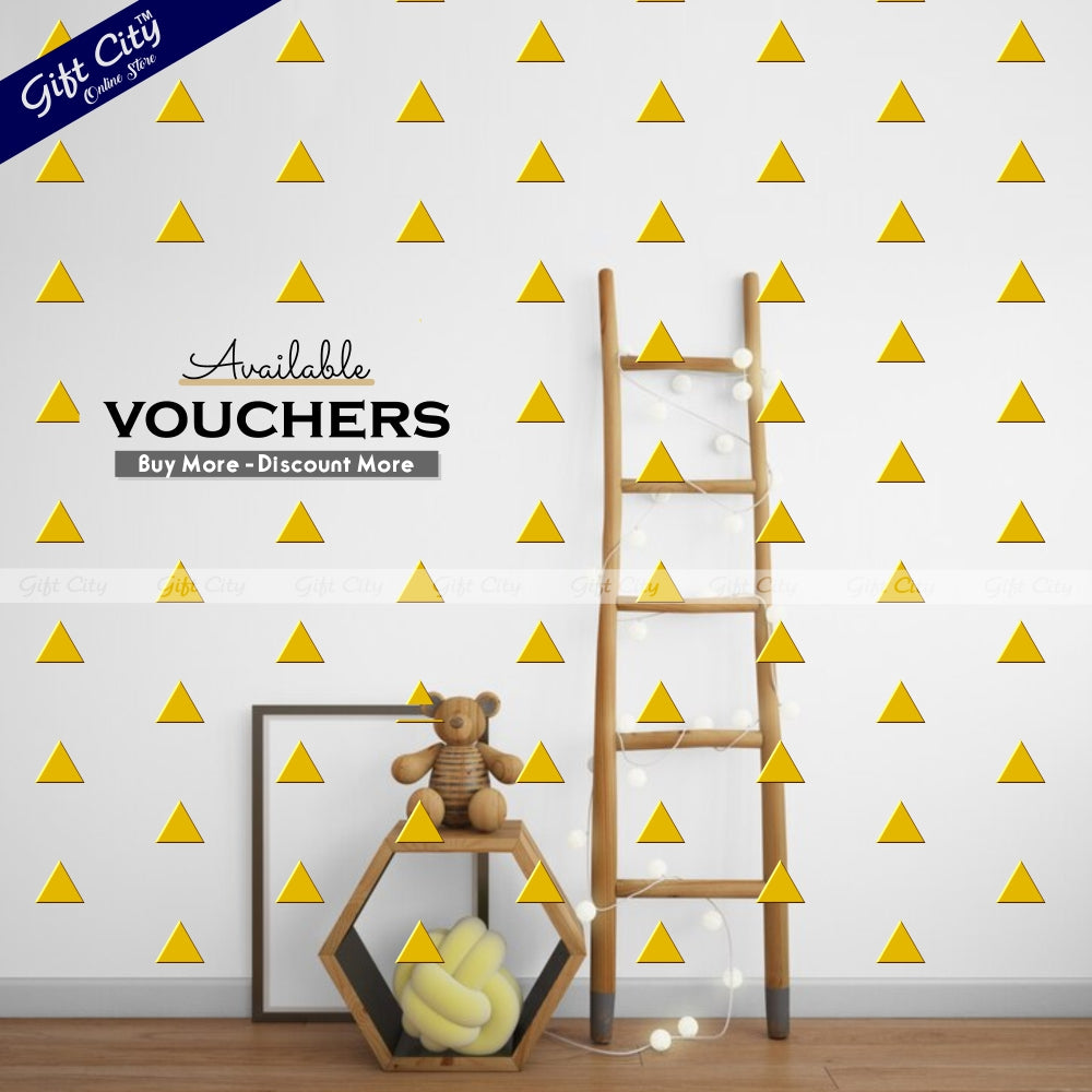 Gift City Presents Triangle Dot Wall Stickers in Golden Self-Adhesive Decor for Kids' Rooms & More  Multiple Colors