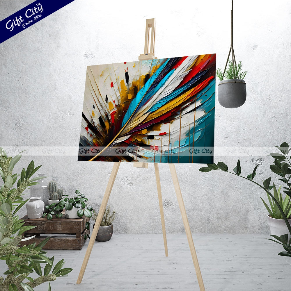 Gift City Presents UV Printed Oil Painting Canvas - Abstract modern wall art for home decor, ready to hang for living room, bedroom, and dining room