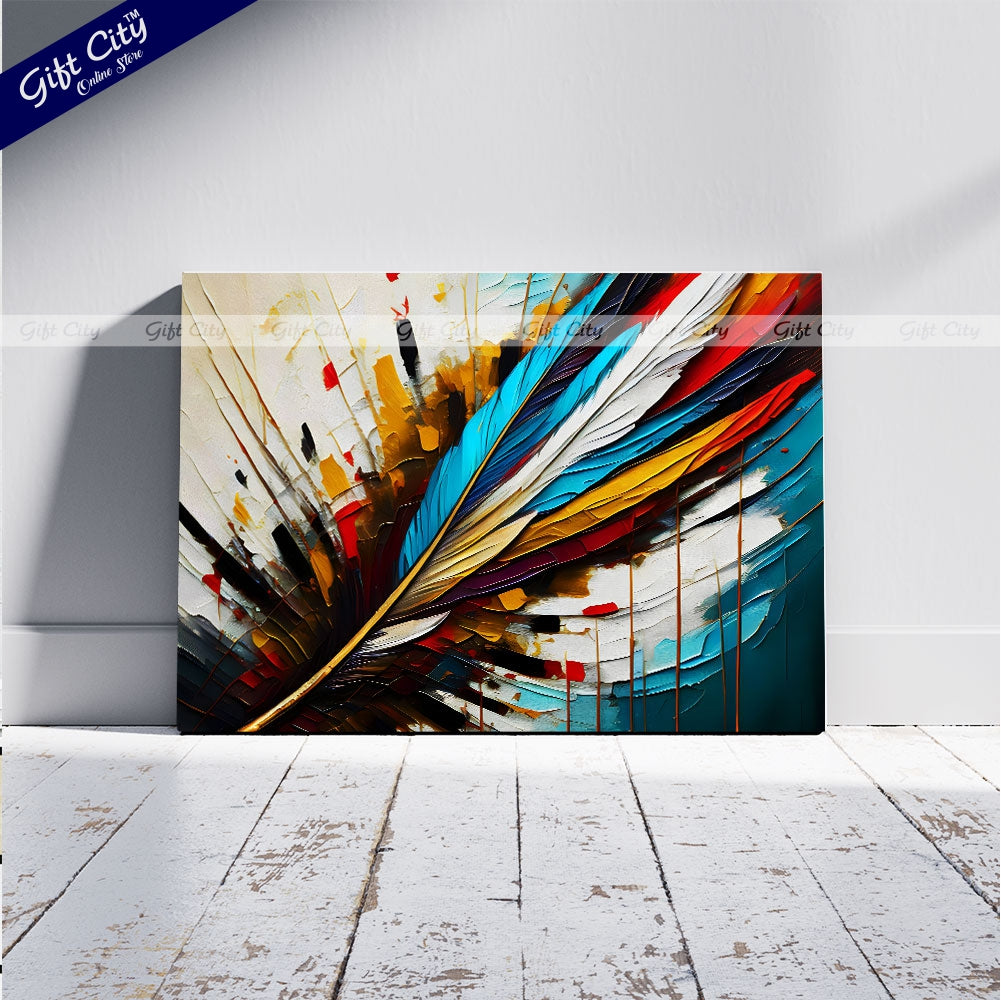 Gift City Presents UV Printed Oil Painting Canvas - Abstract modern wall art for home decor, ready to hang for living room, bedroom, and dining room