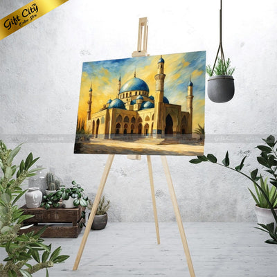 Gift City Presents UV Printed Oil Painting Canvas | Multiple Sizes Available | Elegant Mosque Wall Art for Home & Office Wall Hanging - Gift City Online Store