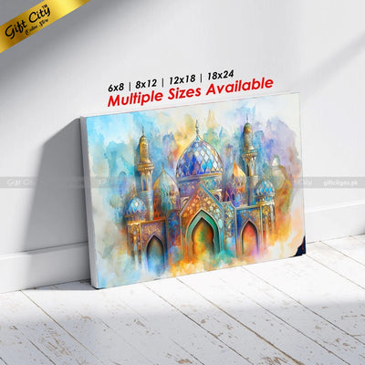 Gift City Presents UV Printed Oil Painting Canvas | Vibrant Mosque Artwork in Multiple Sizes Wall Hanging - Gift City Online Store