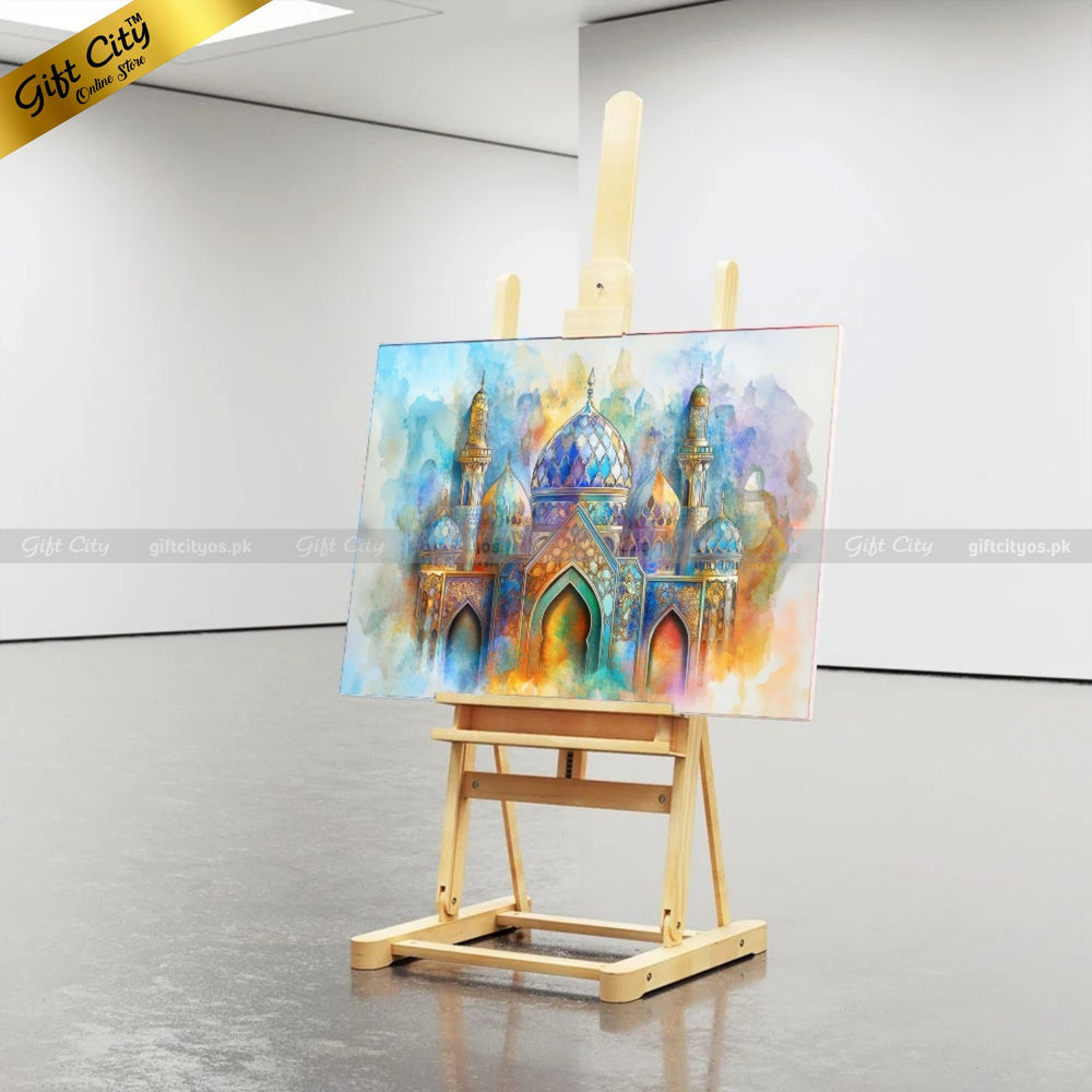 Gift City Presents UV Printed Oil Painting Canvas | Vibrant Mosque Artwork in Multiple Sizes Wall Hanging - Gift City Online Store