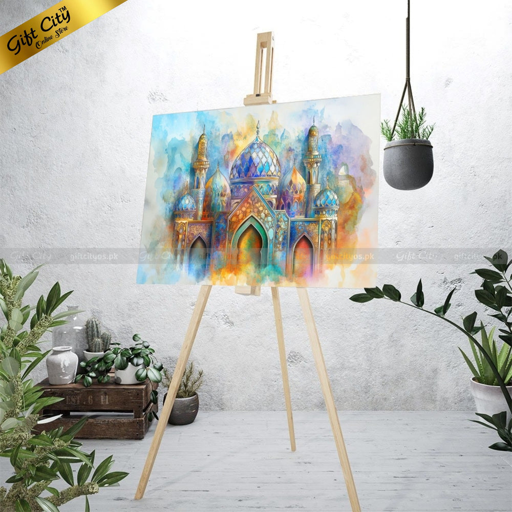 Gift City Presents UV Printed Oil Painting Canvas | Vibrant Mosque Artwork in Multiple Sizes Wall Hanging - Gift City Online Store