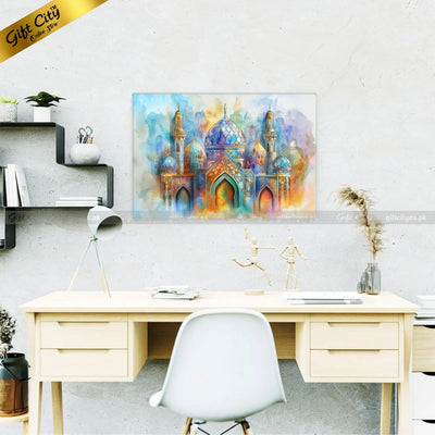 Gift City Presents UV Printed Oil Painting Canvas | Vibrant Mosque Artwork in Multiple Sizes Wall Hanging - Gift City Online Store