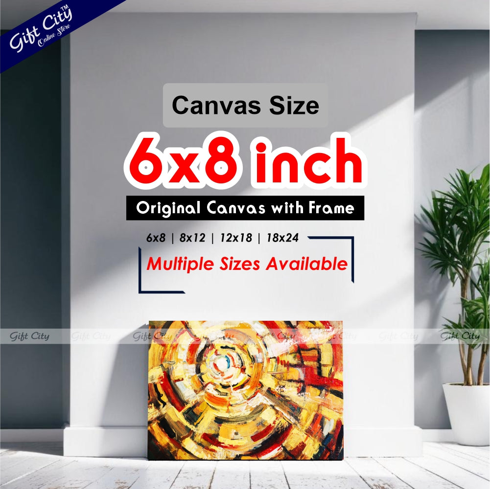 Book Library Abstract Canvas Painting - Gift City
