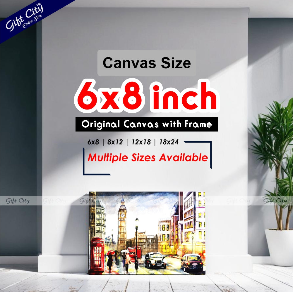 City Road View Canvas Painting Digital Art for Home Decor - Gift City