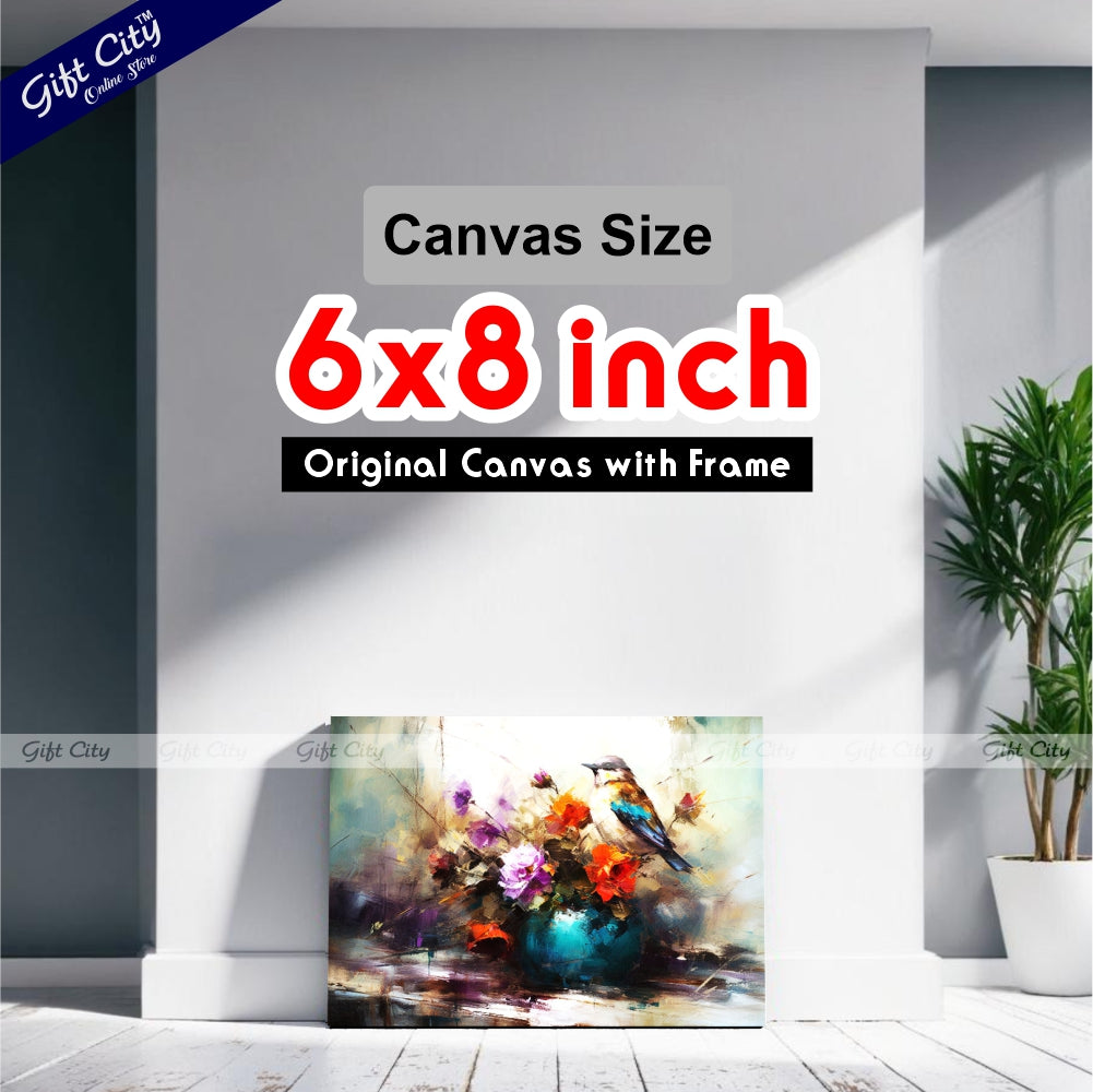 Gift City Presents Colorful Digital Canvas Painting with Frame - Wall Art for Home Decor Multiple Sizes