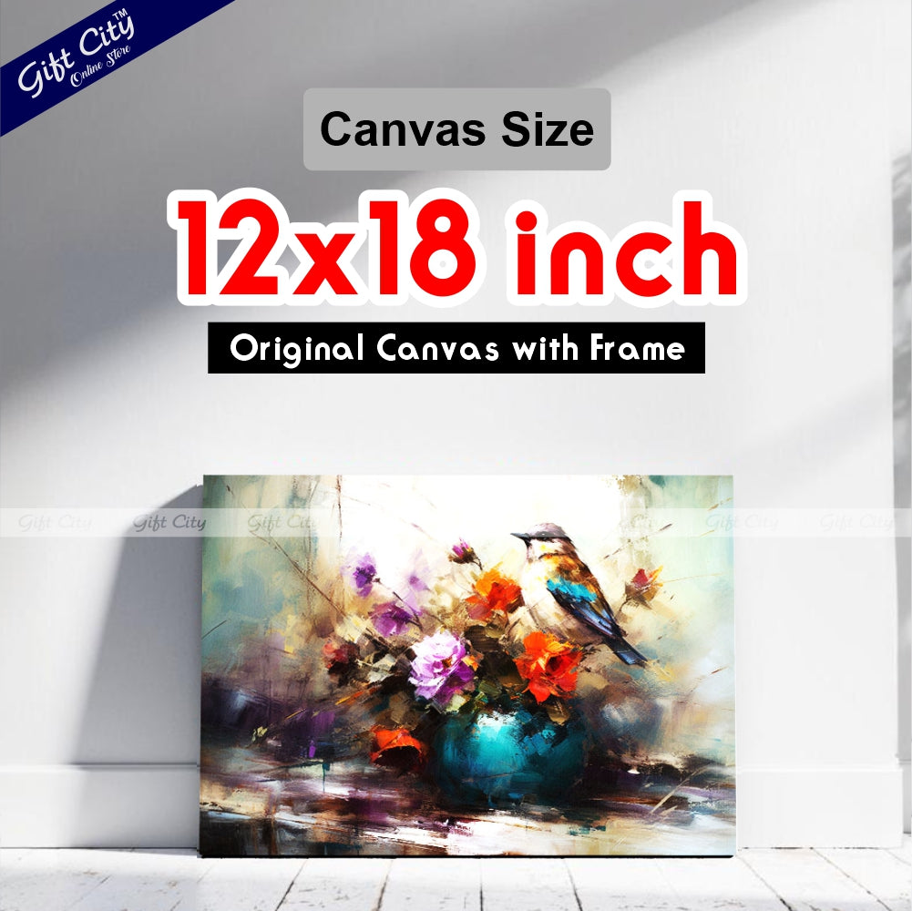 Gift City Presents Colorful Digital Canvas Painting with Frame - Wall Art for Home Decor Multiple Sizes