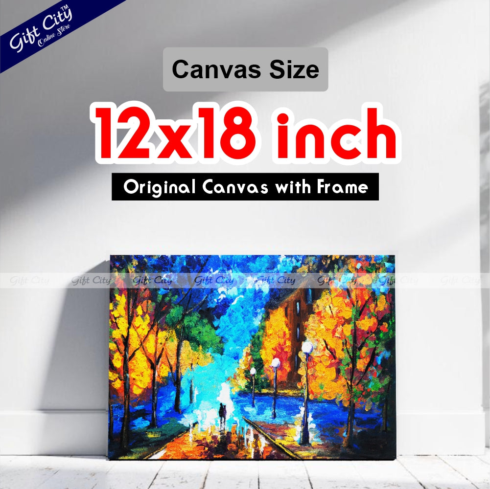 Couple Romantic Palette Knife Art Canvas Painting Digital Art for Home Décor - Gift City