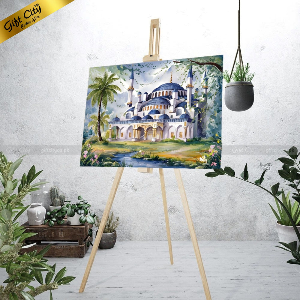 Gift City Presents Grand Islamic Mosque Wall Art | Ottoman Architecture | Blue Dome | Elegant Decor | Multiple Sizes Wall Hanging - Gift City Online Store