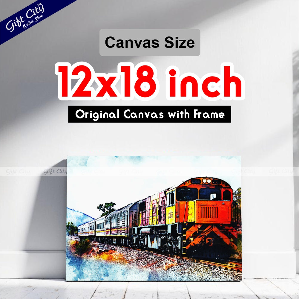 Happy Journey in Train Art Canvas Painting - Gift City