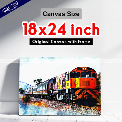 Happy Journey in Train Art Canvas Painting - Gift City