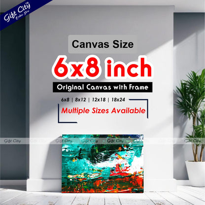 Acrylic Paint Multi Colored Abstract Art Canvas Painting - Gift City