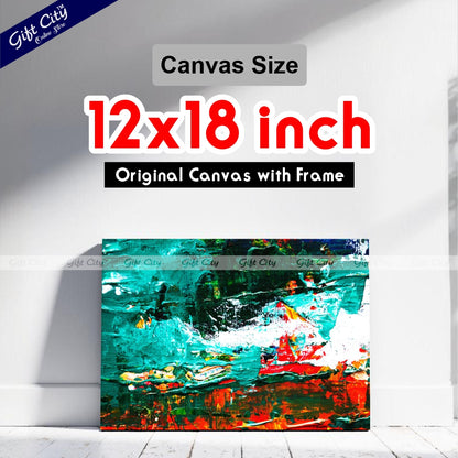 Acrylic Paint Multi Colored Abstract Art Canvas Painting - Gift City