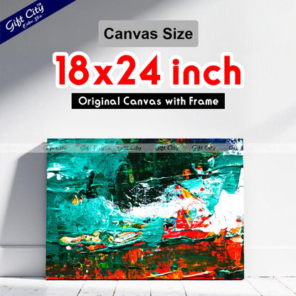 Acrylic Paint Multi Colored Abstract Art Canvas Painting - Gift City