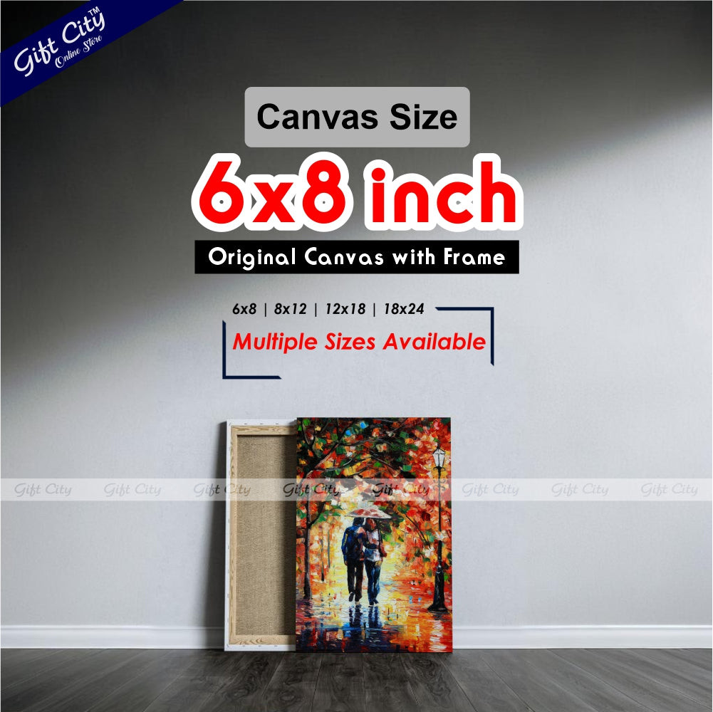 Couple Romantic Palette Knife Canvas Painting - Gift City