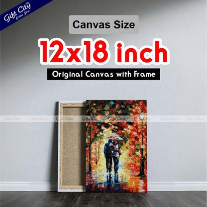 Couple Romantic Palette Knife Canvas Painting - Gift City