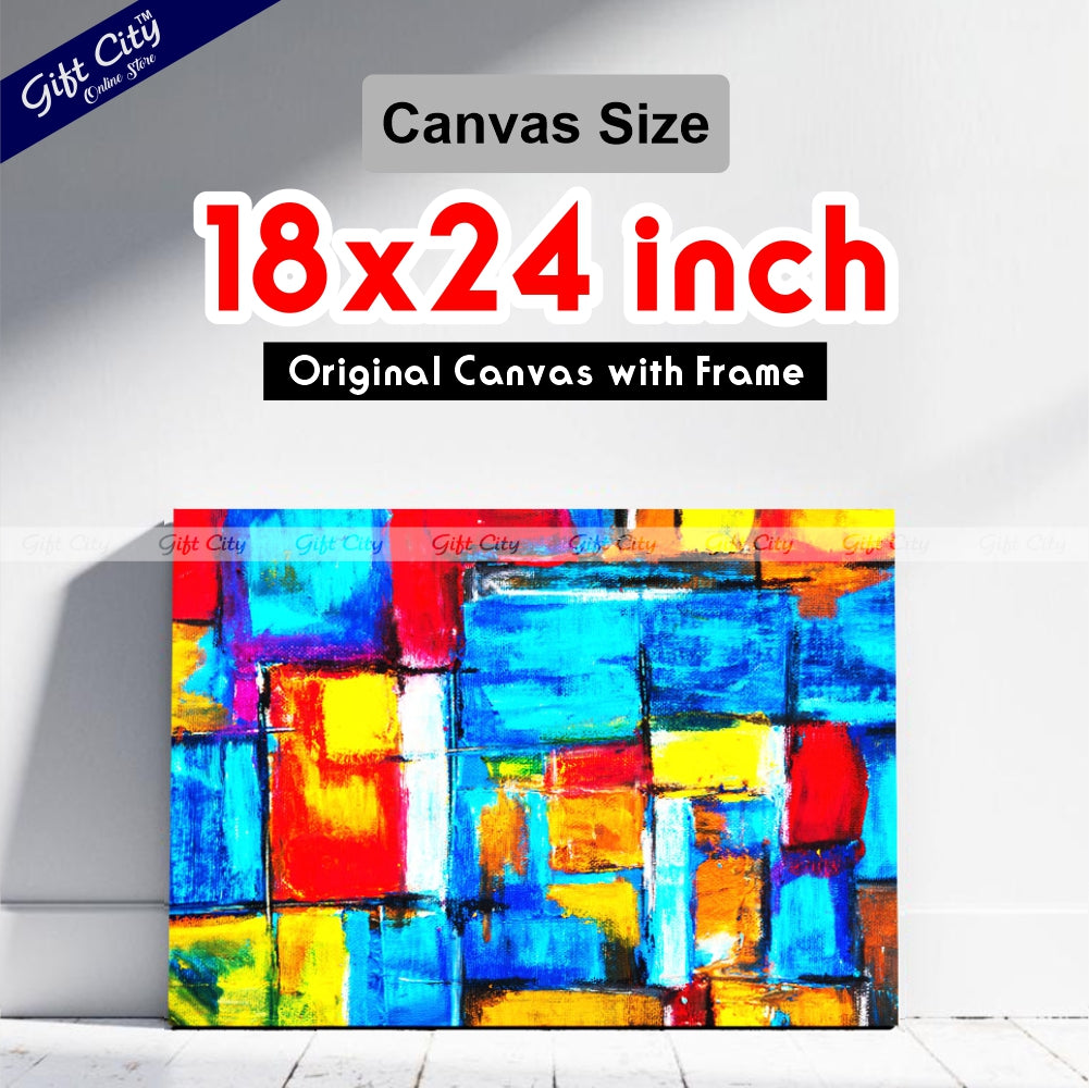 Acrylic Square Abstract Art Canvas Painting - Gift City