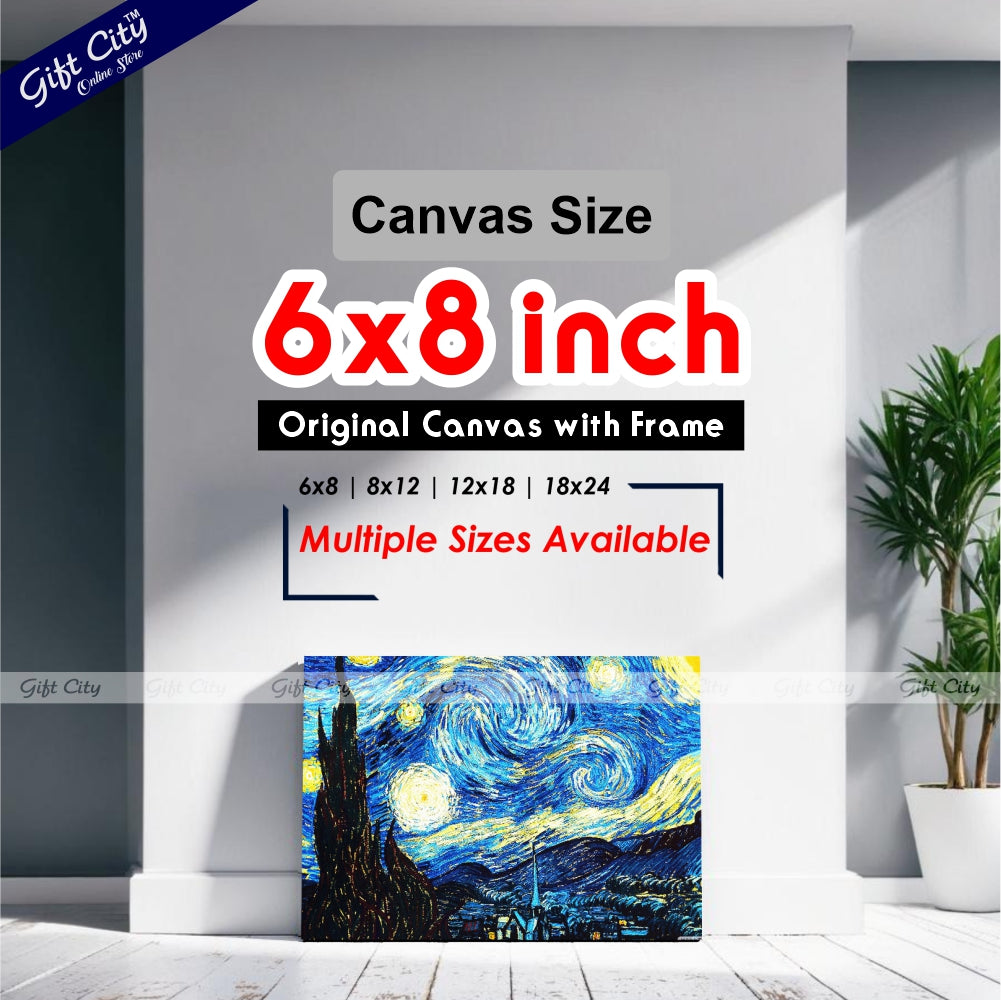 Starry Night Canvas Painting Wall Hanging Wall Hanging- Gift City