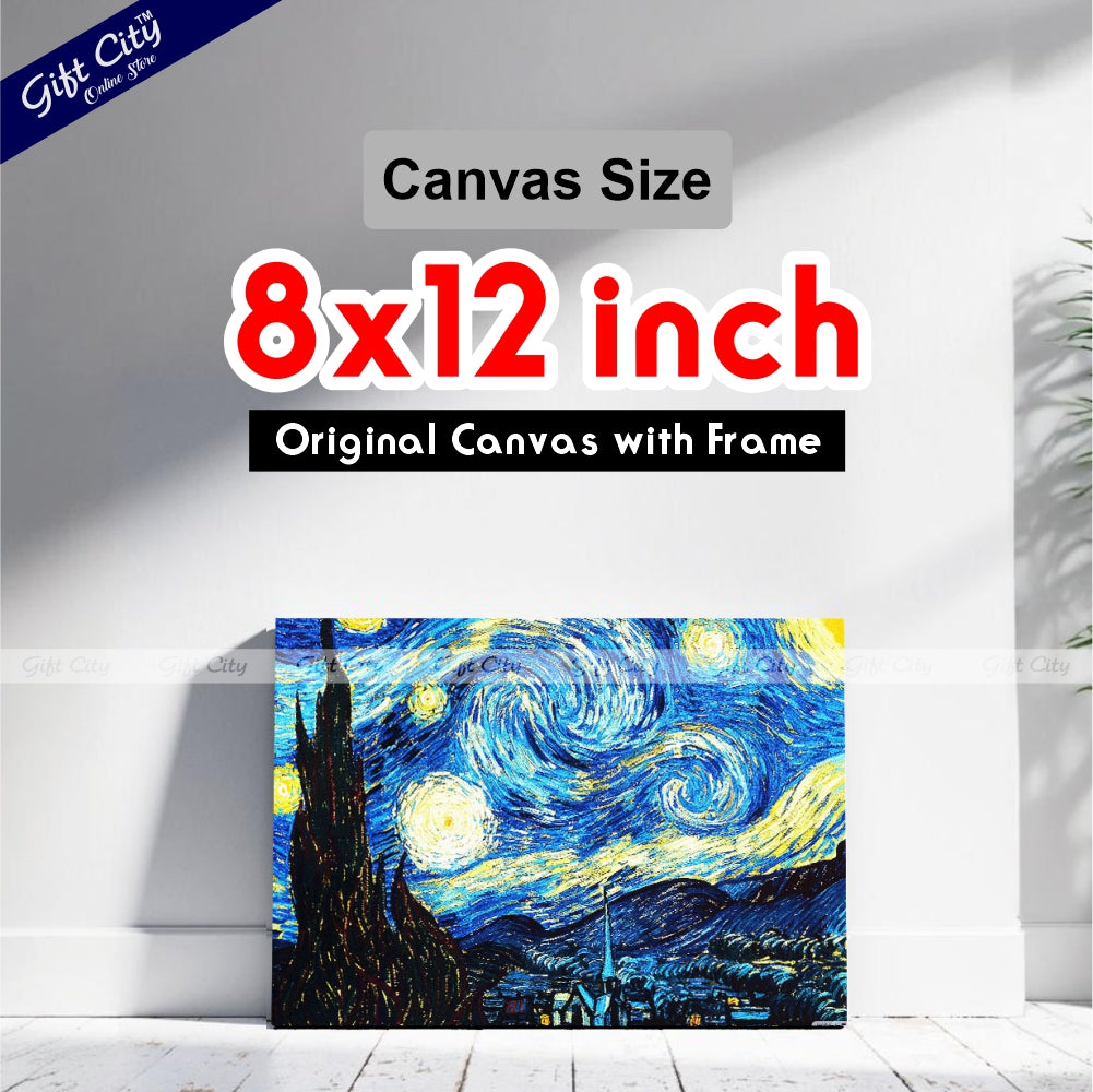 Starry Night Canvas Painting Wall Hanging Wall Hanging- Gift City