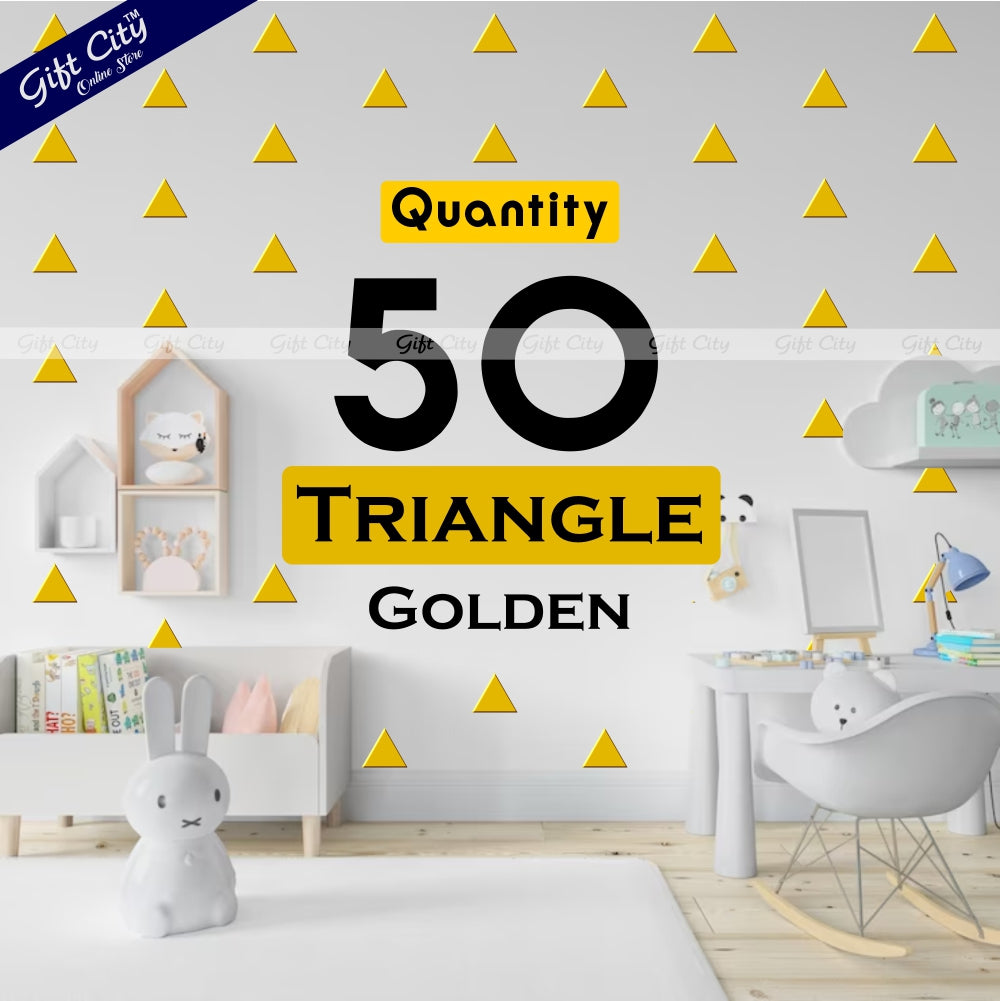 Gift City Presents Triangle Dot Wall Stickers in Golden Self-Adhesive Decor for Kids' Rooms & More  Multiple Colors