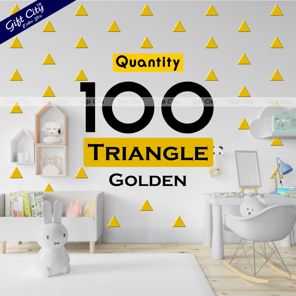 Gift City Presents Triangle Dot Wall Stickers in Golden Self-Adhesive Decor for Kids' Rooms & More  Multiple Colors