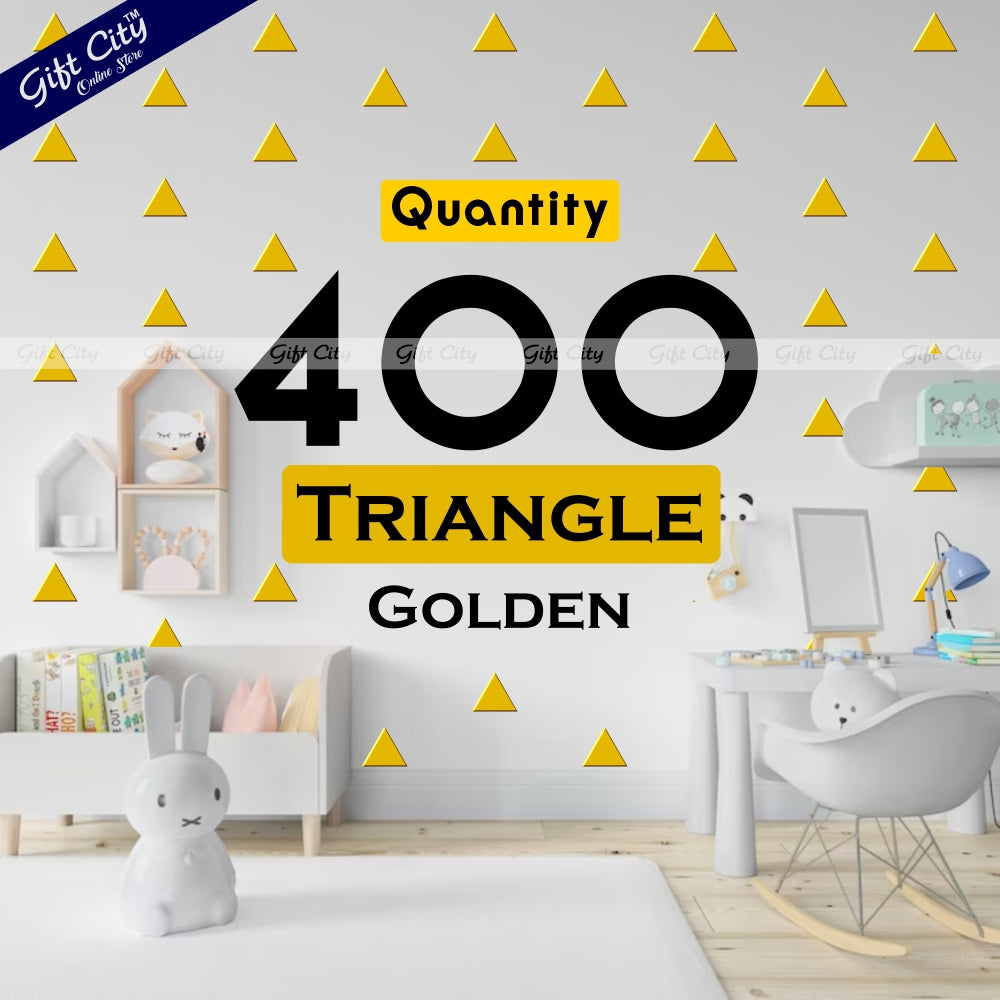 Gift City Presents Triangle Dot Wall Stickers in Golden Self-Adhesive Decor for Kids' Rooms & More  Multiple Colors