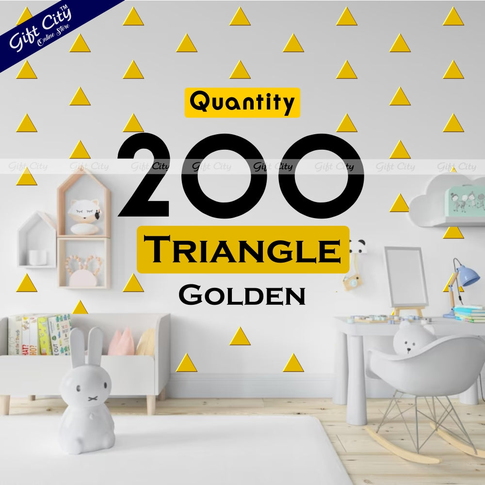 Gift City Presents Triangle Dot Wall Stickers in Golden Self-Adhesive Decor for Kids' Rooms & More  Multiple Colors