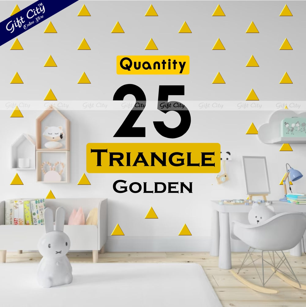 Gift City Presents Triangle Dot Wall Stickers in Golden Self-Adhesive Decor for Kids' Rooms & More  Multiple Colors