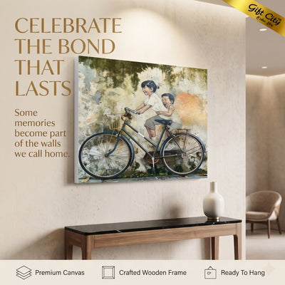 Two Brothers Relationship Canvas Painting | Brother Love & Happiness Wall Art for Home Decor