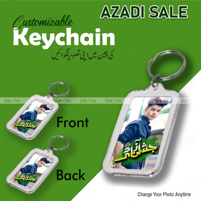 Gift City Presents Double Sided Customizable Key Chain | Metal Rings | Name/Logo/Design/ Image | 14 August Azadi Sale | Perfect Independence Day Gift - Gift City Online Store