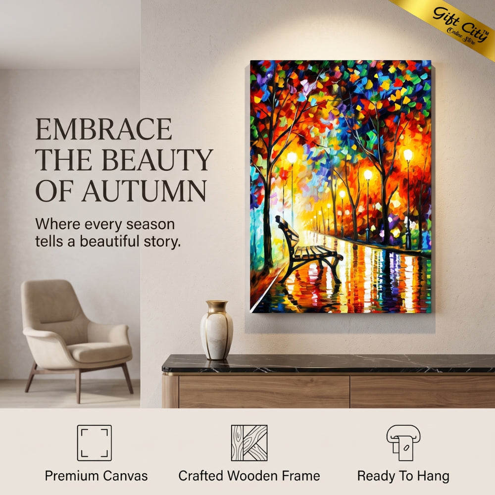 Loneliness of Autumn Palette Knife Oil Canvas Painting | Autumn Landscape Canvas Wall Art