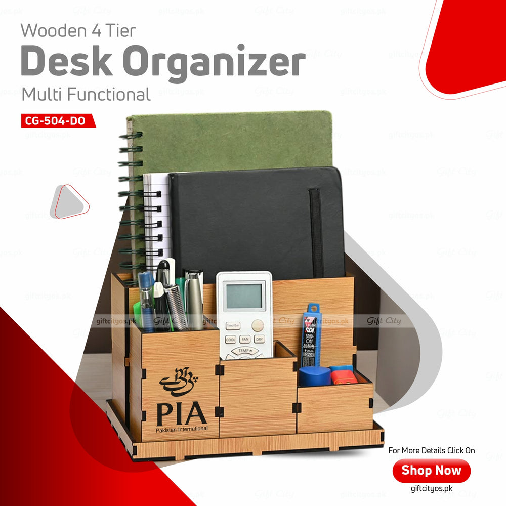 Four Compartment Desk Organizer | Multi-Functional Office Organizer | Ideal Corporate Gifts - Gift City Online Store
