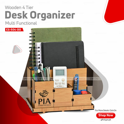 Four Compartment Desk Organizer | Multi-Functional Office Organizer | Ideal Corporate Gifts - Gift City Online Store