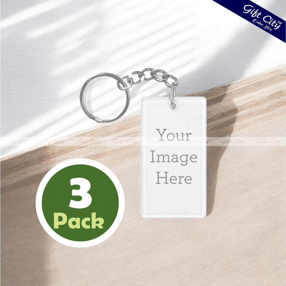 Gift City Presents Double Sided Customizable Key Chain | Metal Rings | Name/Logo/Design/ Image | 14 August Azadi Sale | Perfect Independence Day Gift