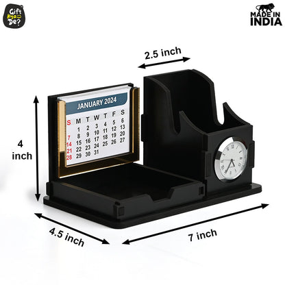 Gift City Presents Compact Desk Organizer with Clock & 2024 Calendar | Desk Accessories, Corporate Gift