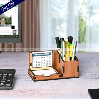 Multi-Functional Wooden Desk Organizer with Calendar – Customizable Logo & Branding | Gift City - Gift City Online Store