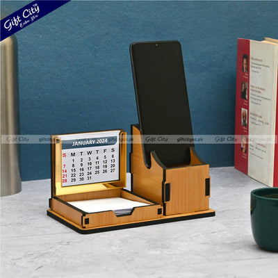 Multi-Functional Wooden Desk Organizer with Calendar – Customizable Logo & Branding | Gift City - Gift City Online Store