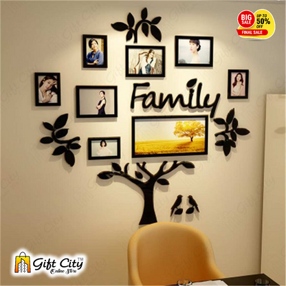 Family Tree With Photo Frame Modern Wall Art 